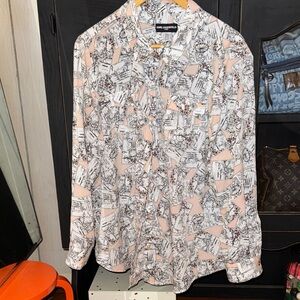 Karl Lagerfeld Paris  Print Blouse - Black, White, Pink